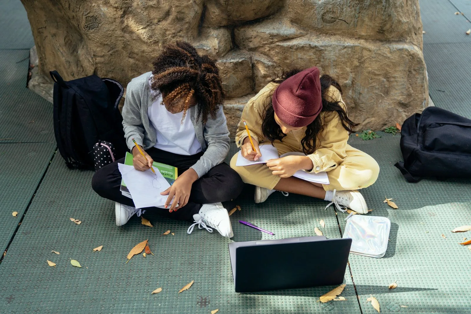 ACT Reading practice - students working through passages side by side