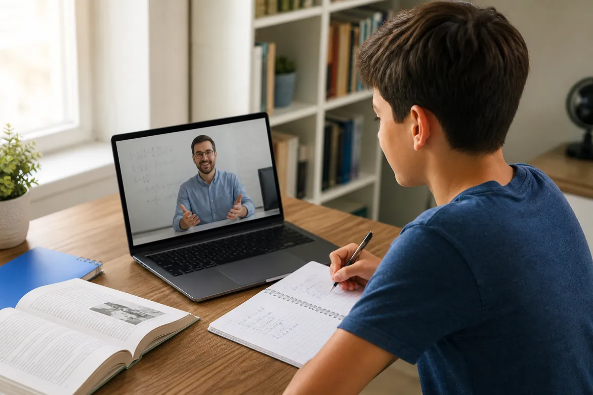 Student learning Common Core online from Kindergarten through Grade 12