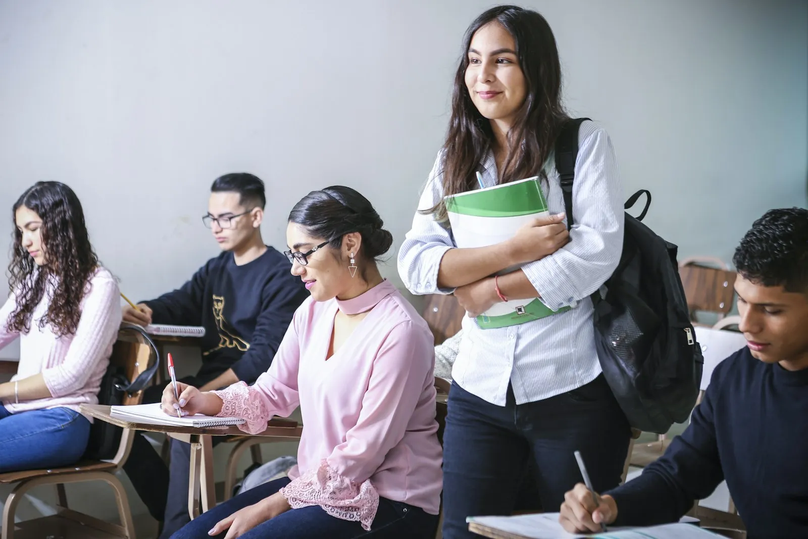 What is Honors Math - students focused on coursework in a classroom study session