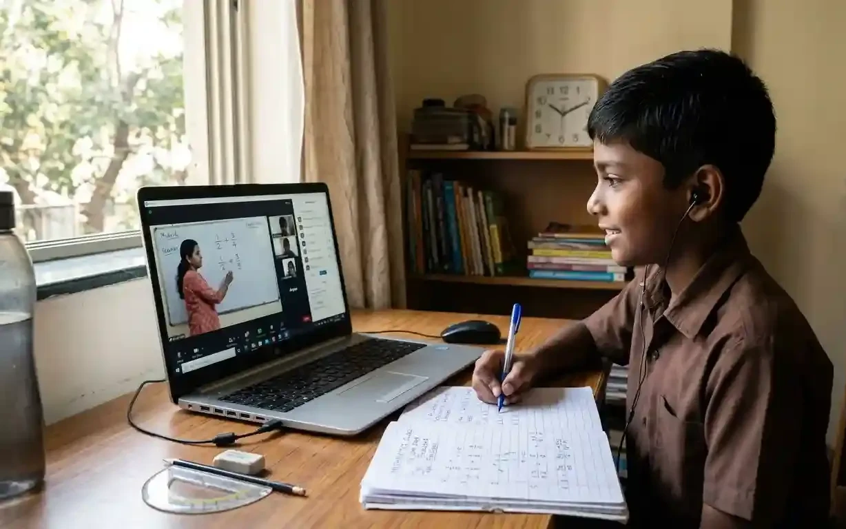Student attending a live online State Board Maths tutoring session