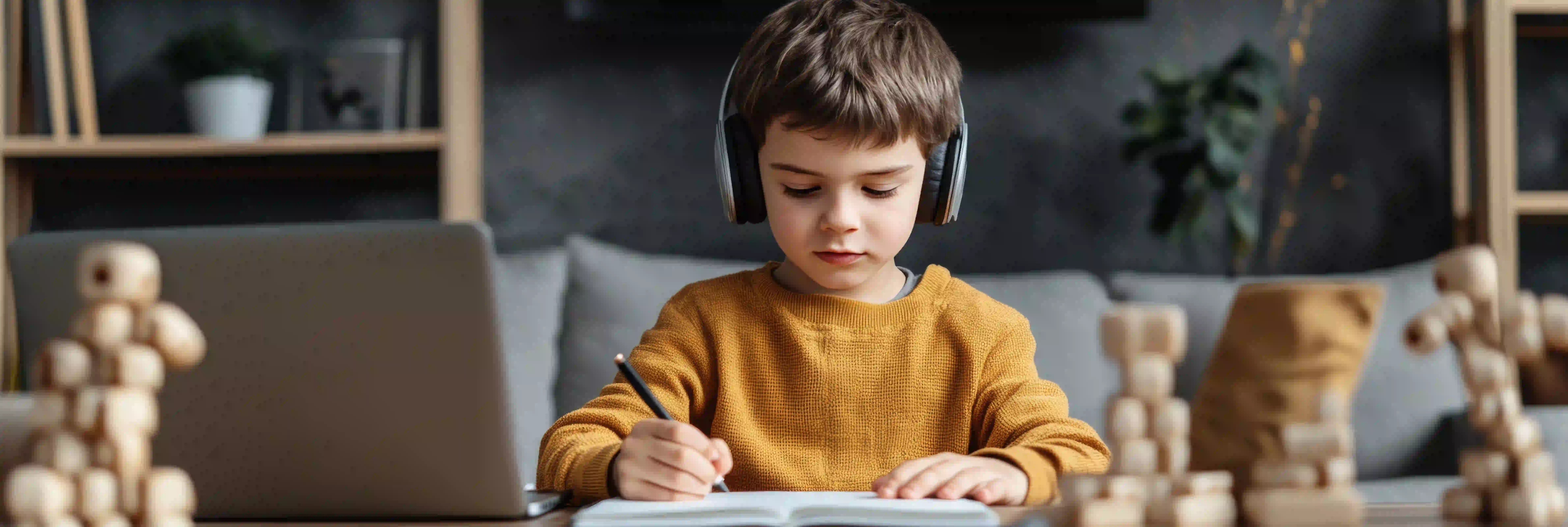 An NCEA Level 1 student studying during an online English tutoring session