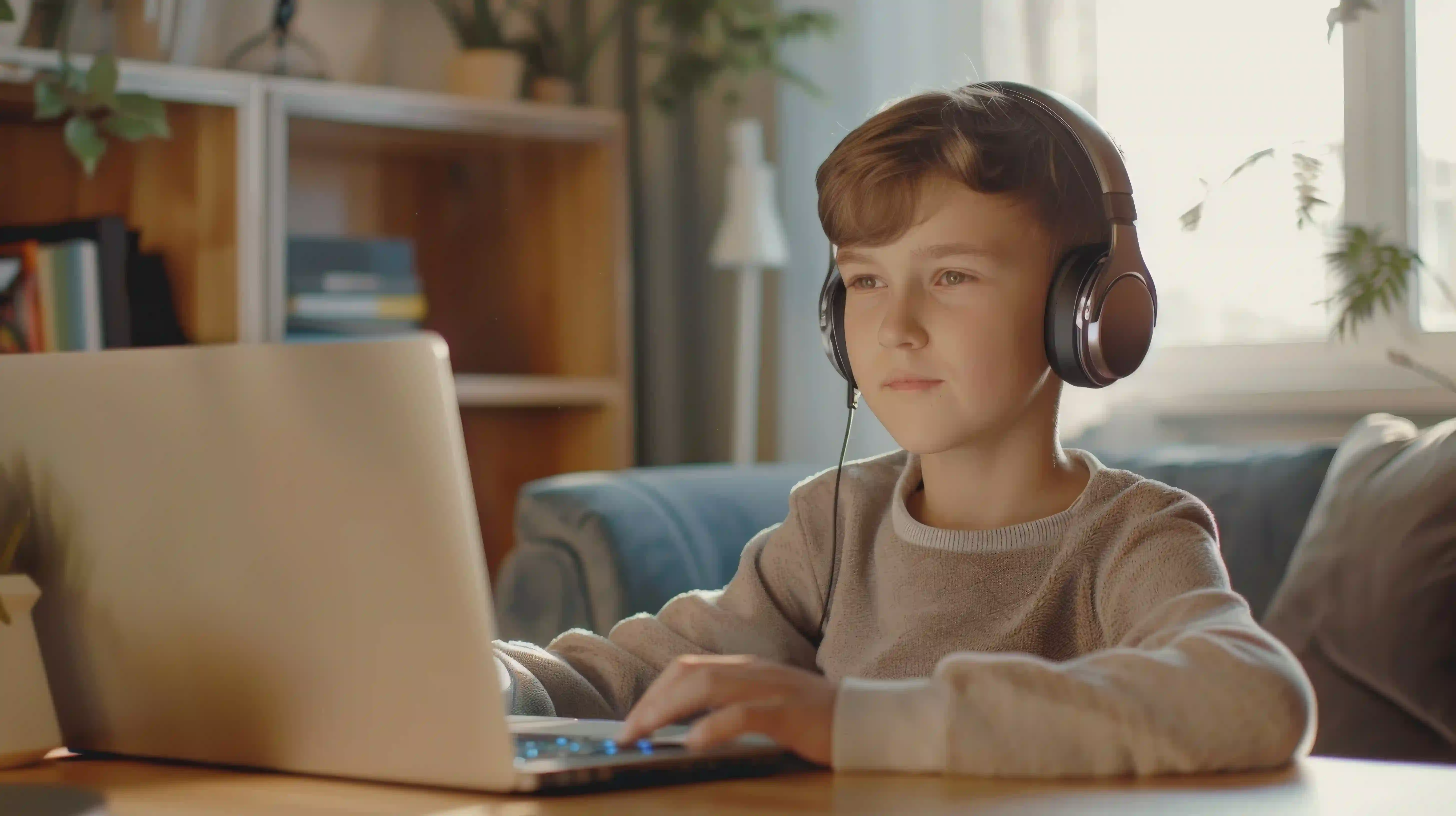 An NCEA Level 1 student studying during an online geography tutoring session