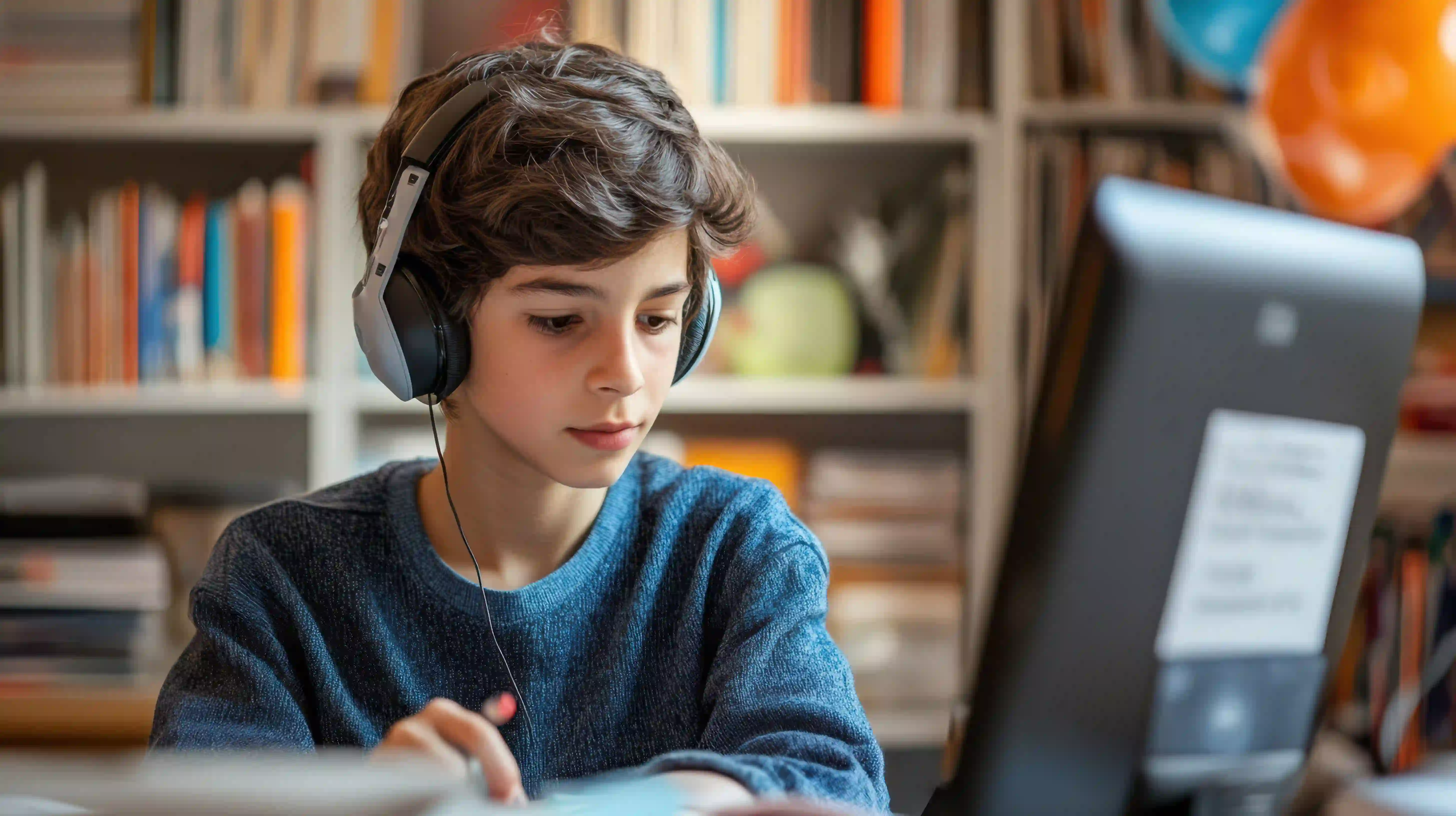 An NCEA Level 1 student studying during an online physics tutoring session
