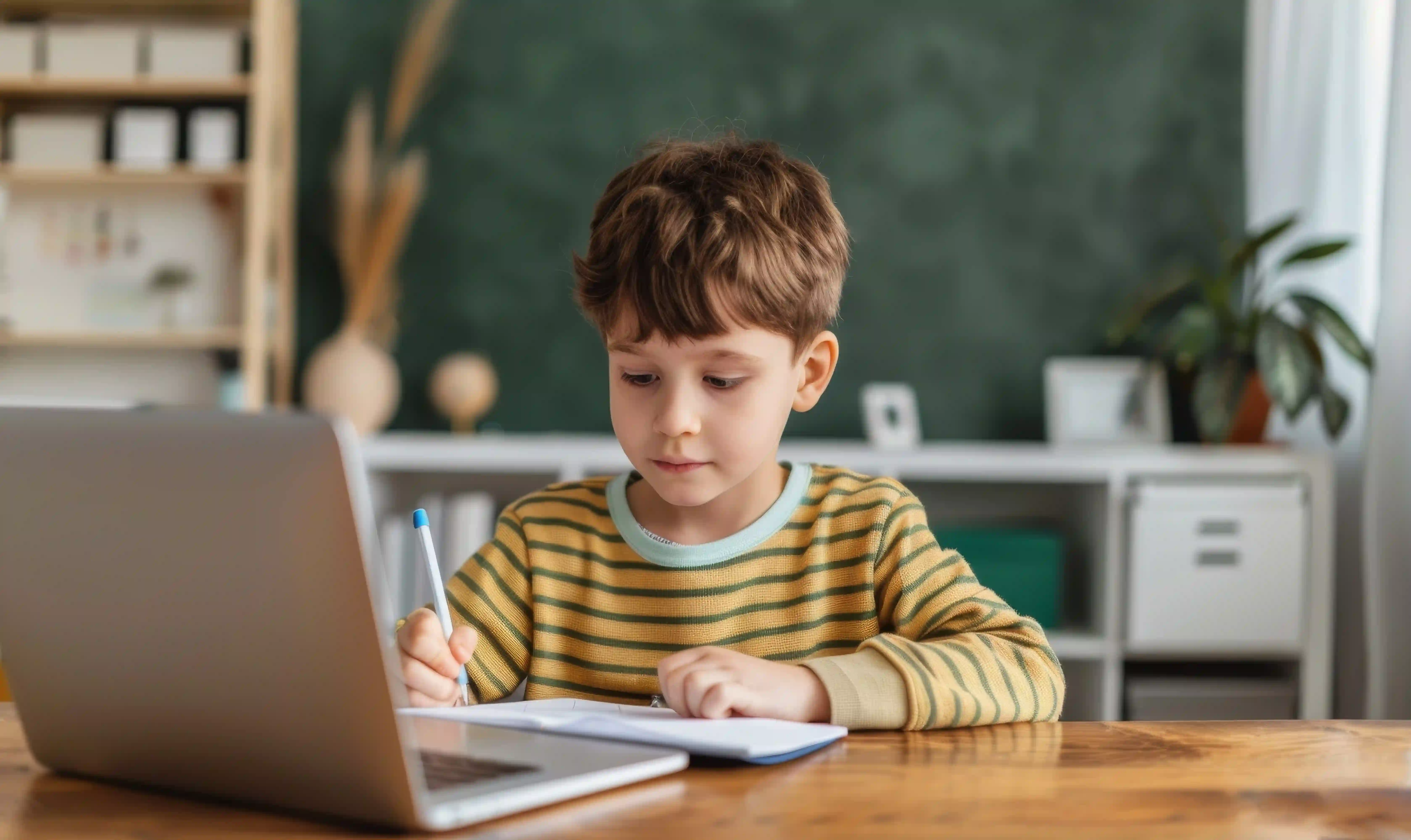 An NCEA Level 2 student studying during an online accounting tutoring session