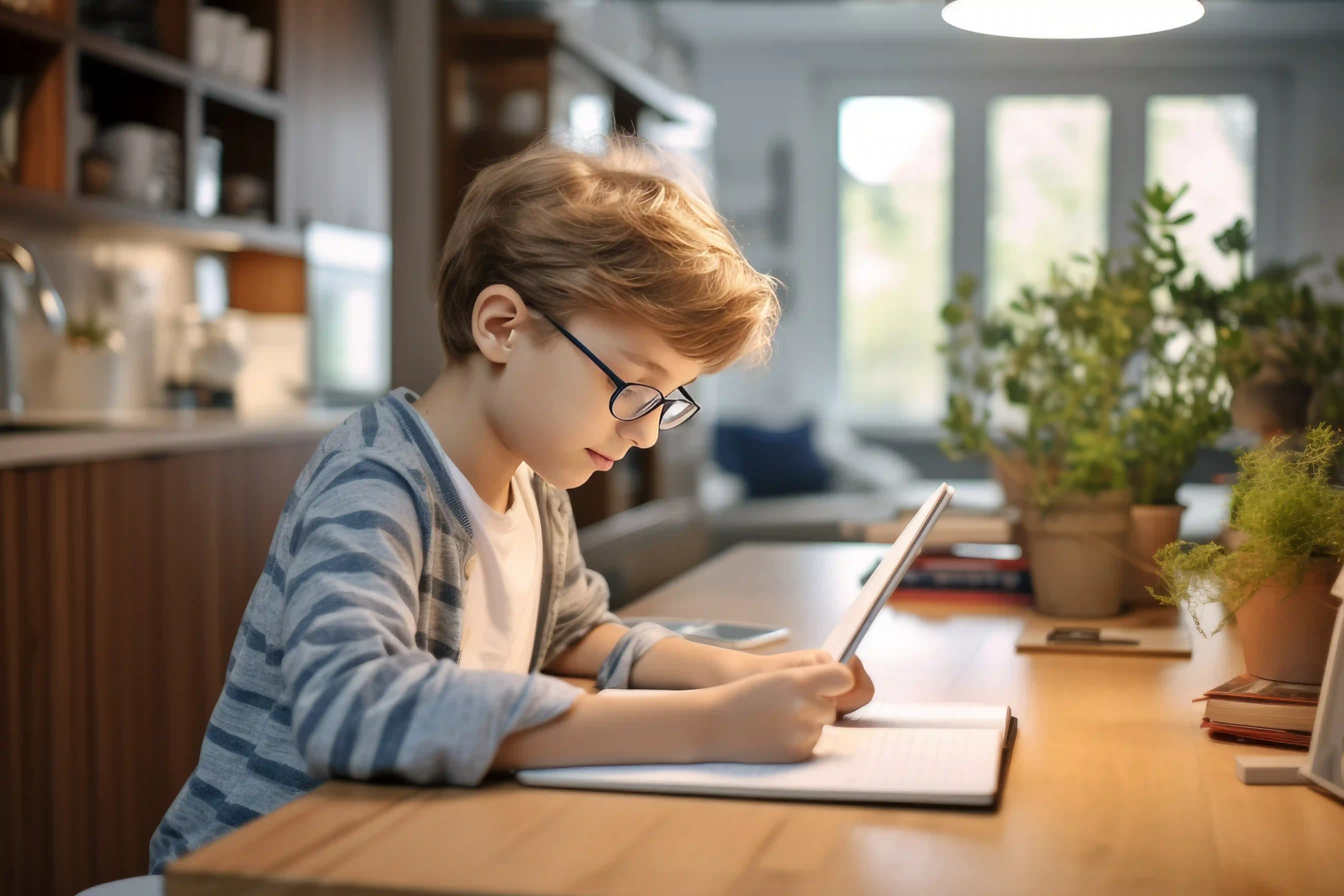 An NCEA Level 2 student studying during an online economics tutoring session