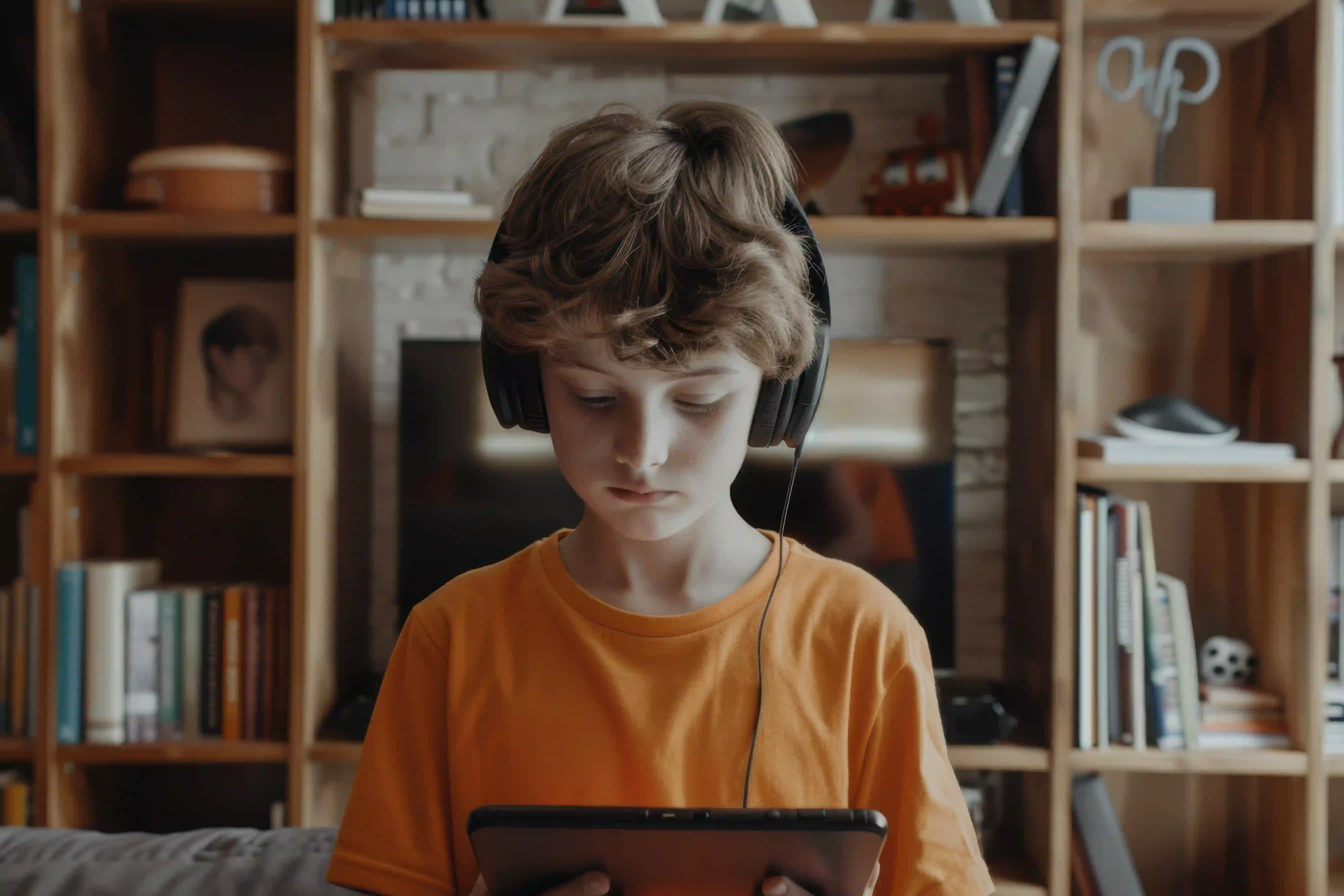An NCEA Level 2 student studying during an online Spanish tutoring session