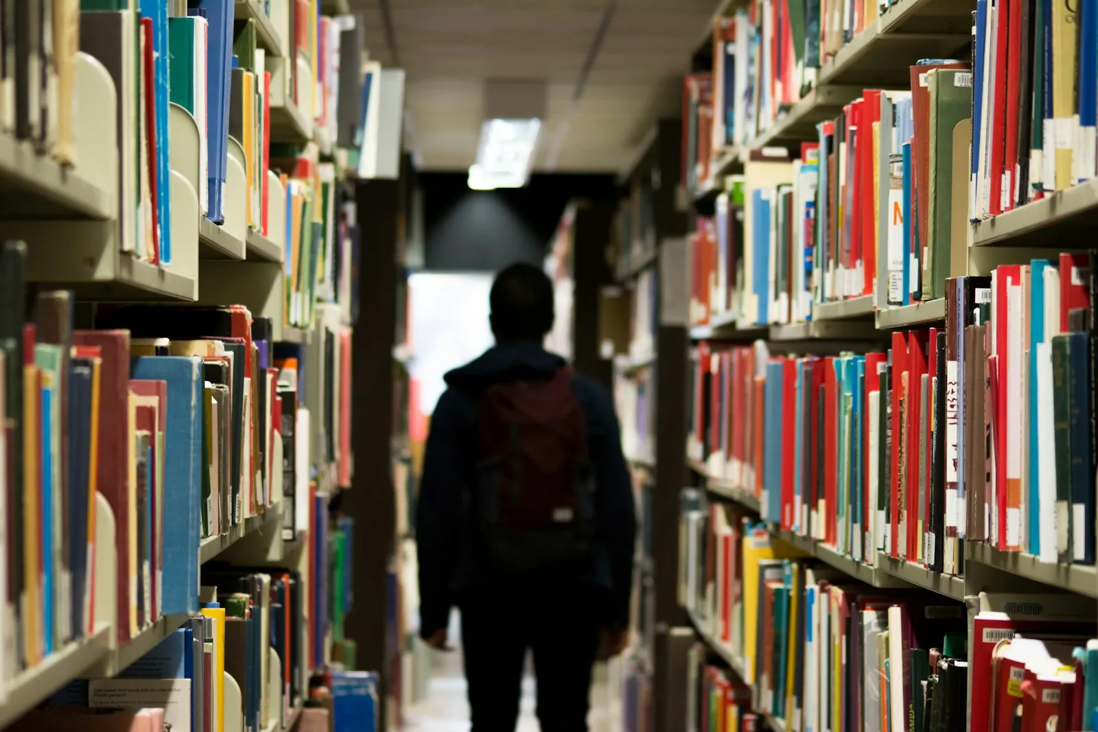 Qualified Accelerated Math tutors - student researching and learning in a library