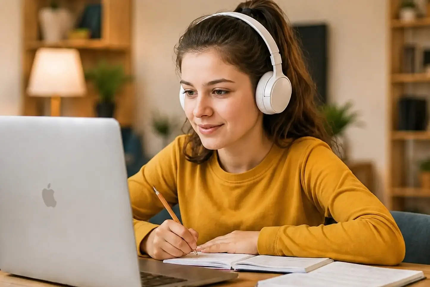 Student in live online tutoring session