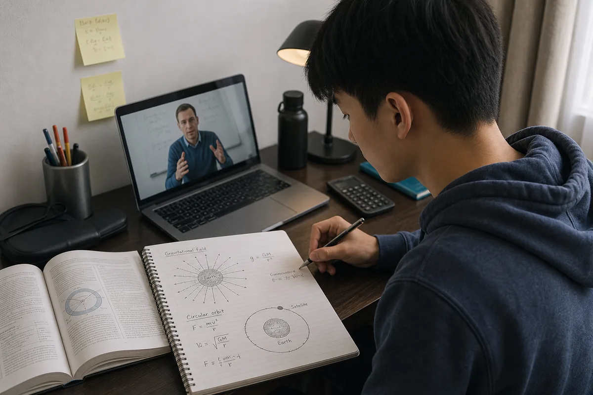A Level Physics student in a live 1-to-1 online lesson