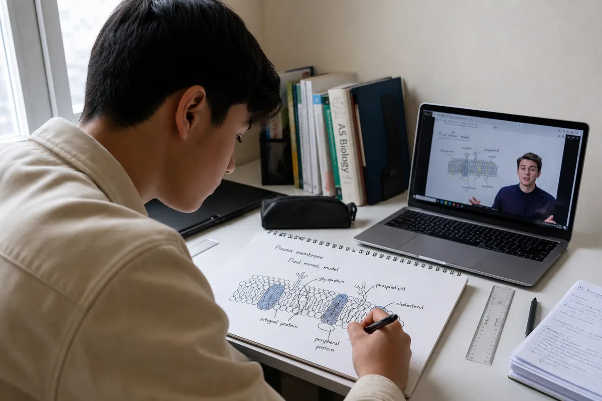 AS Level Biology student in a live 1-to-1 online lesson