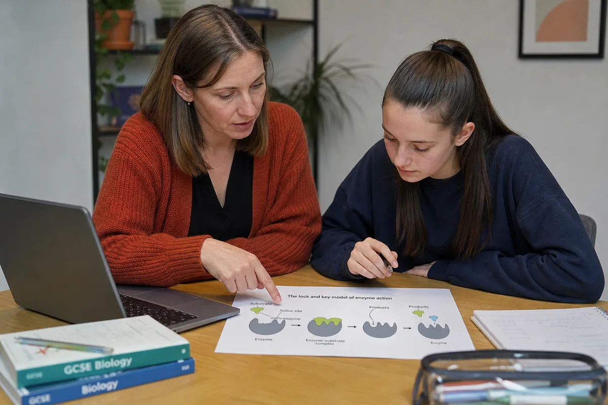 GCSE Biology tutor supporting a student one-to-one