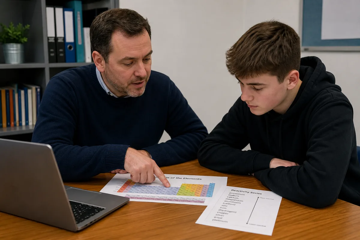 GCSE Chemistry tutor supporting a student one-to-one