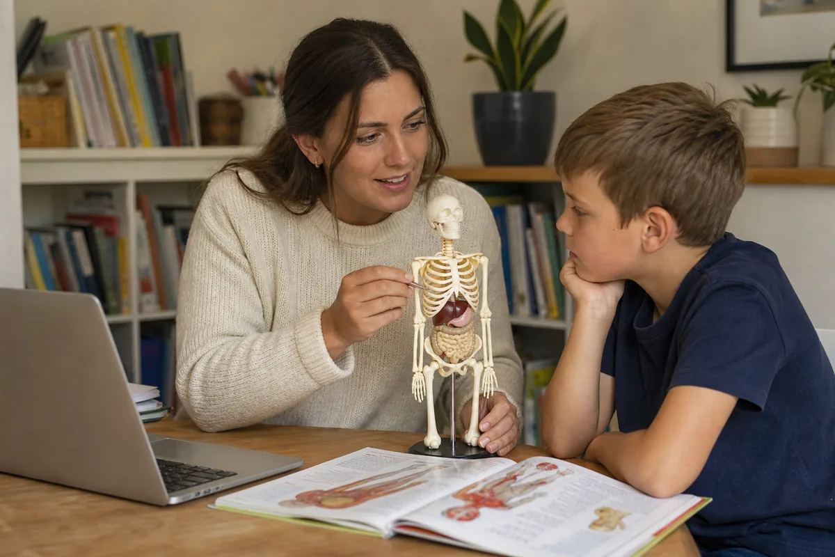 Key Stage 2 Science tutor supporting a primary pupil one-to-one