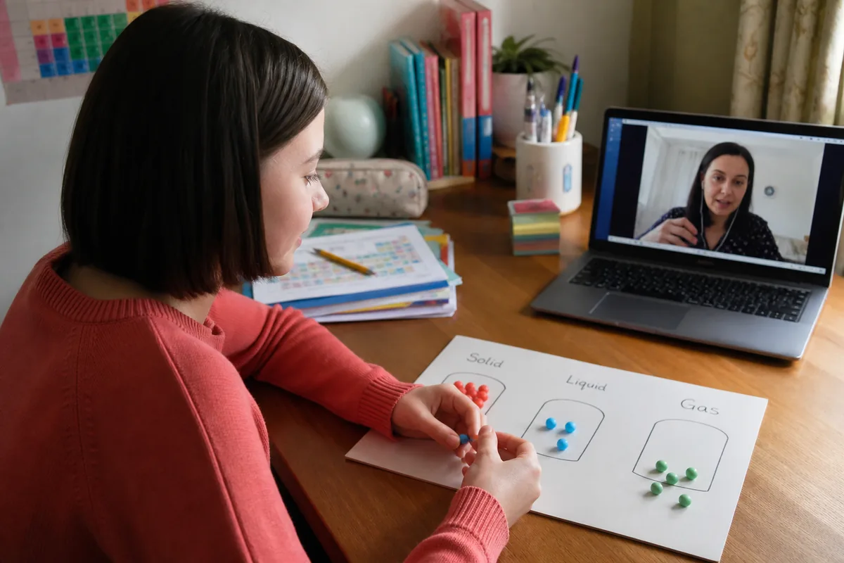 KS3 Chemistry student in a live 1-to-1 online lesson