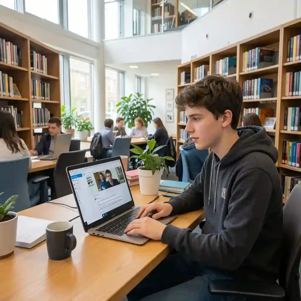 GCSE English student in a live 1-to-1 online lesson