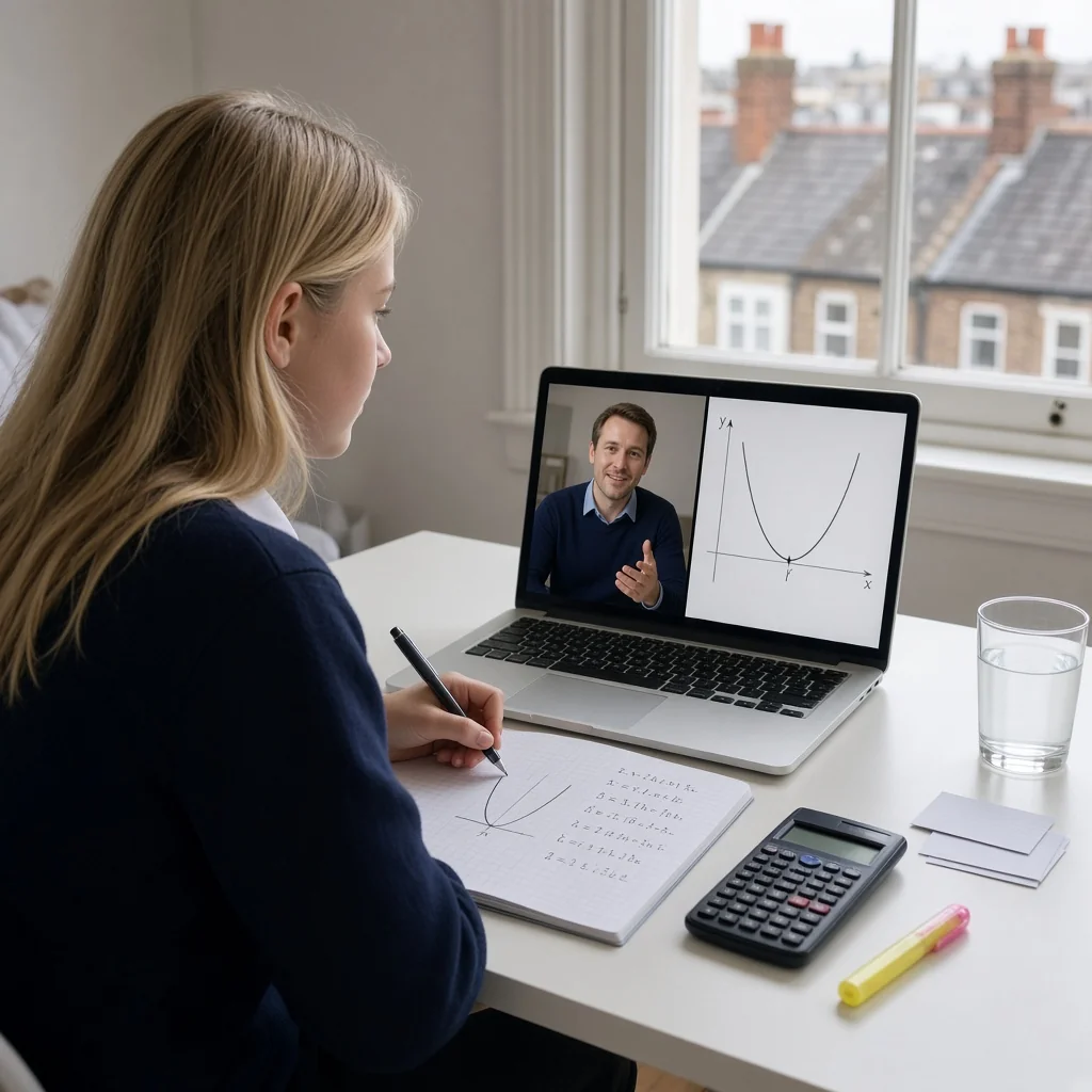 GCSE Maths student in a live 1-to-1 online lesson