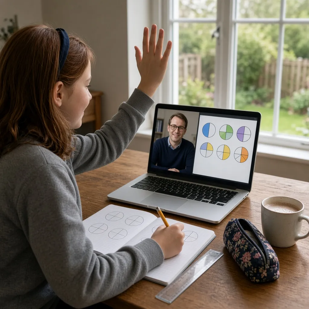 KS2 Maths student in a live 1-to-1 online lesson
