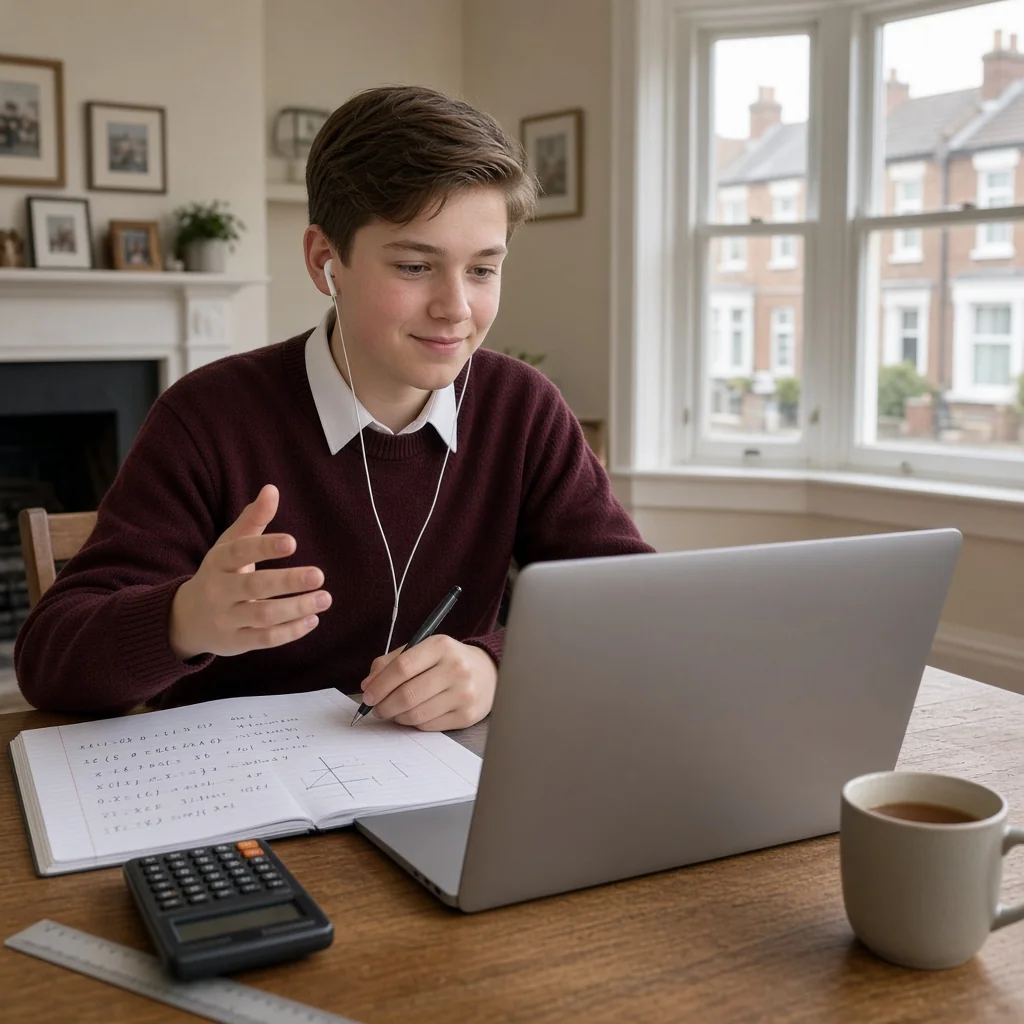 KS3 Maths tutor supporting a student one-to-one