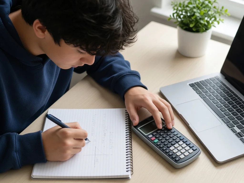 What ACT Math covers - student practicing with a graphing calculator