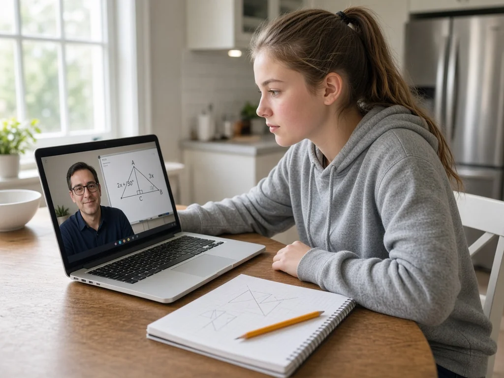 US high school student attending live online AMC 10 and 12 tutoring