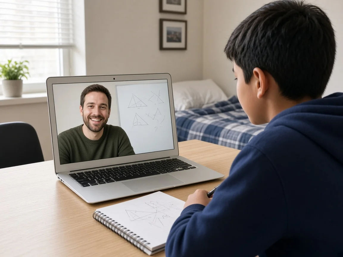 Student in a 1-on-1 online AMC 8 prep class
