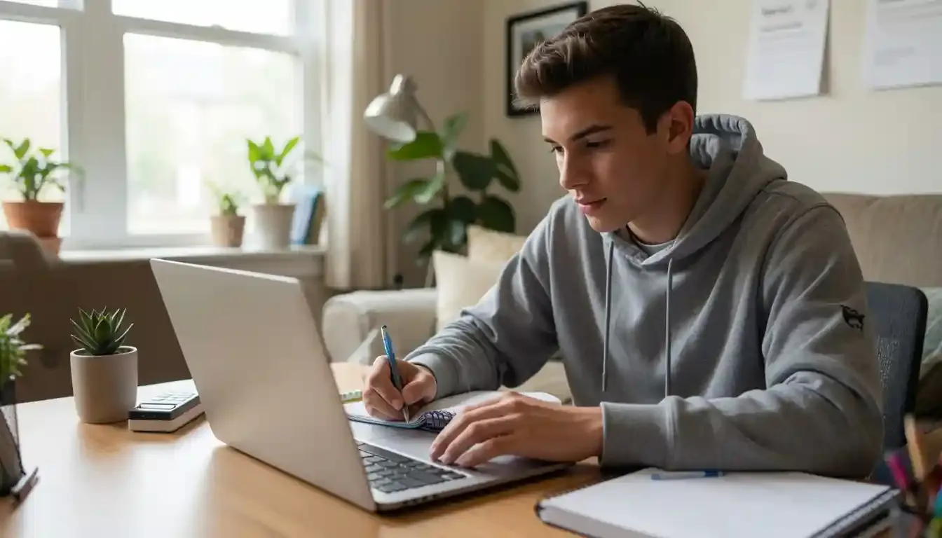 What PARCC assesses - student taking a computer-based practice test