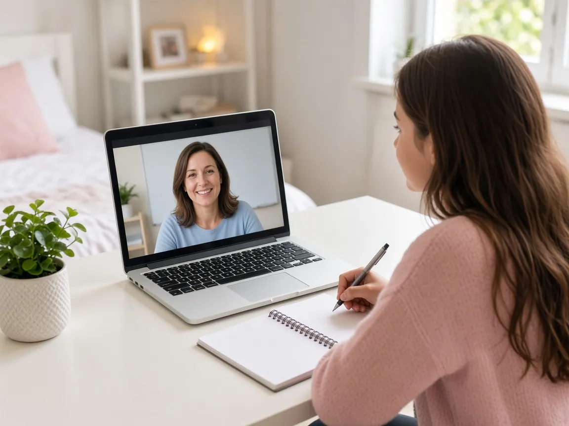 Student in a 1-on-1 online STAR testing prep class