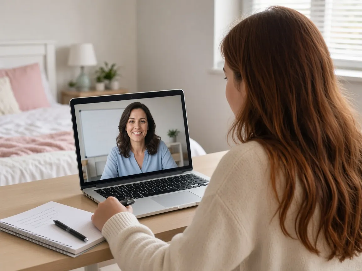 Student in a 1-on-1 online Virginia state test prep class